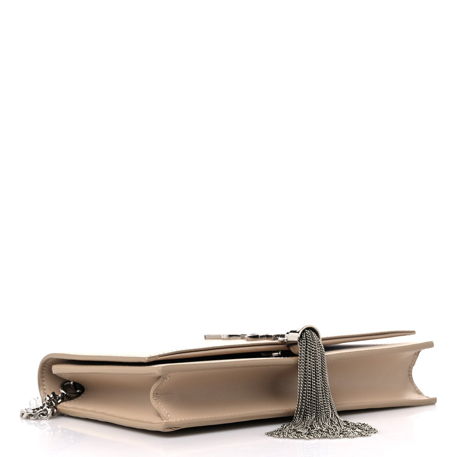 Saint Laurent Smooth Calfskin Classic Monogram Kate Tassel Chain Wallet Nude Powder 4 of 15