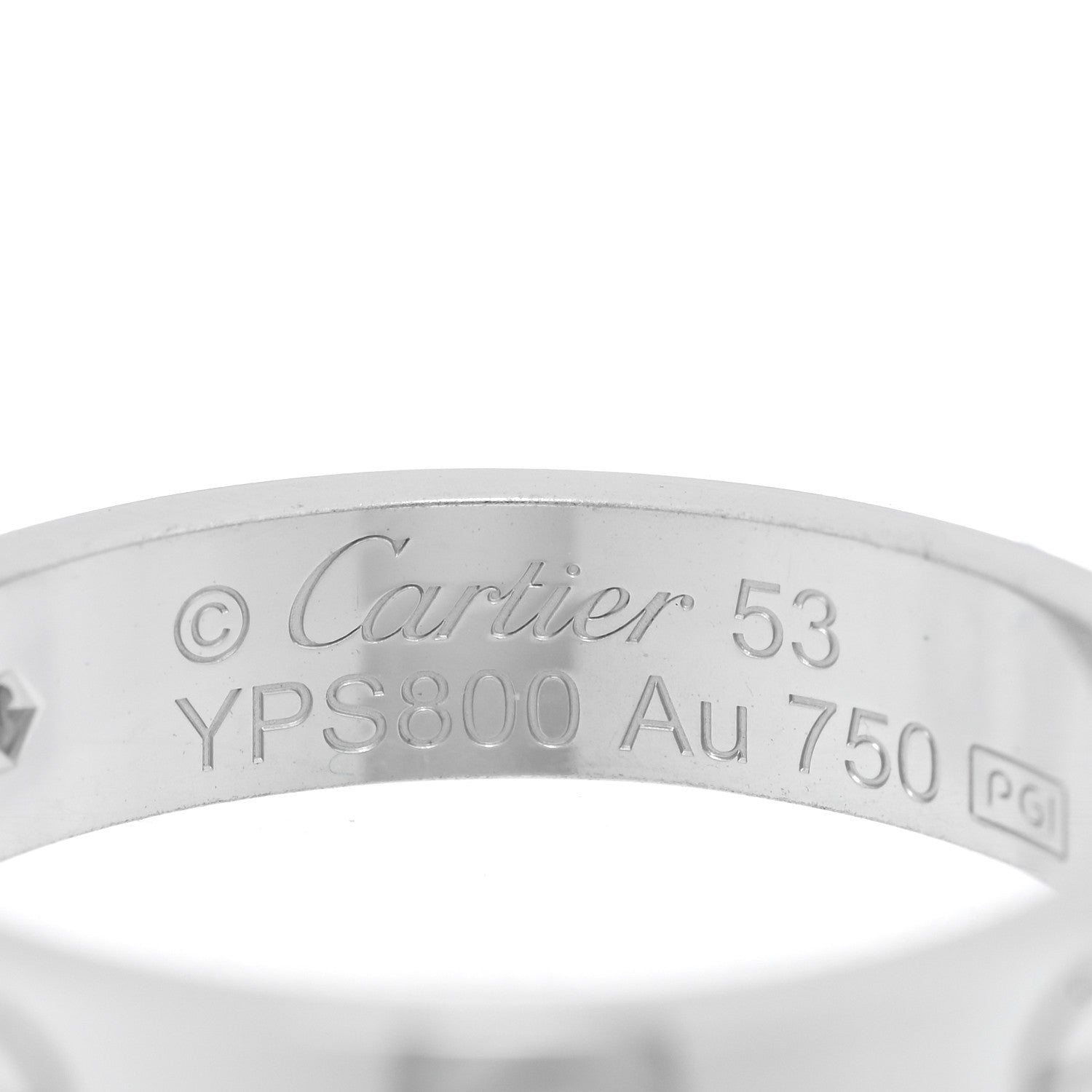 Cartier 18K White Gold Diamond 4mm LOVE Wedding Band Ring 53 6.5 4 of 4