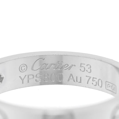 Cartier 18K White Gold Diamond 4mm LOVE Wedding Band Ring 53 6.5 4 of 4