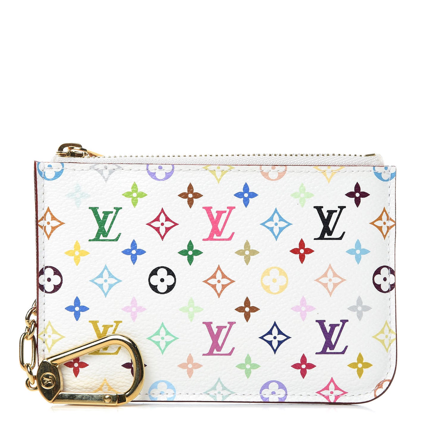 Monogram Multicolor Key Pouch White Litchi