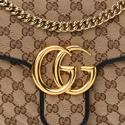 Gucci Monogram Azalea Calfskin Matelasse Diagonal Medium GG Marmont Shoulder Bag Beige Ebony Black 8 of 10