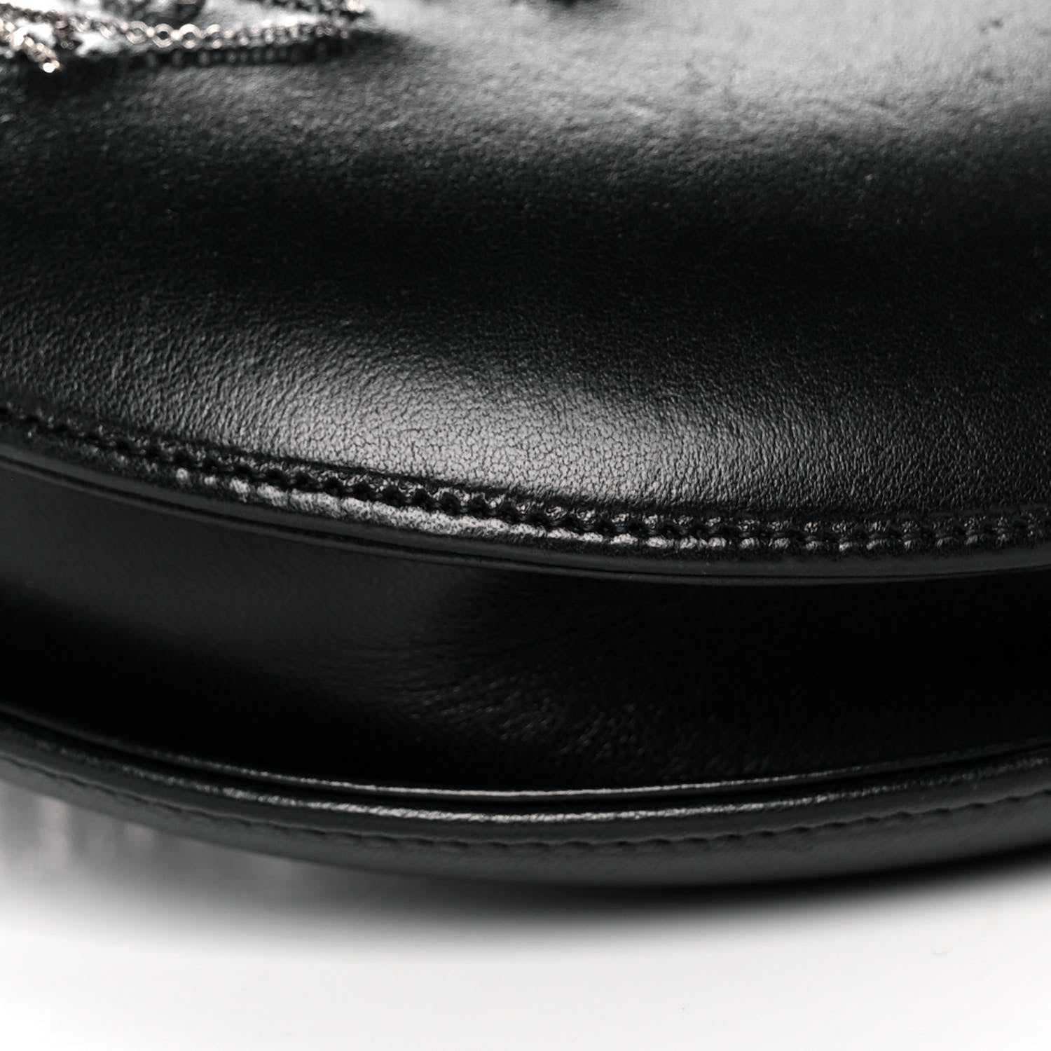 Chanel Lambskin Chain Fringe Round Clutch With Chain Black 8 of 15