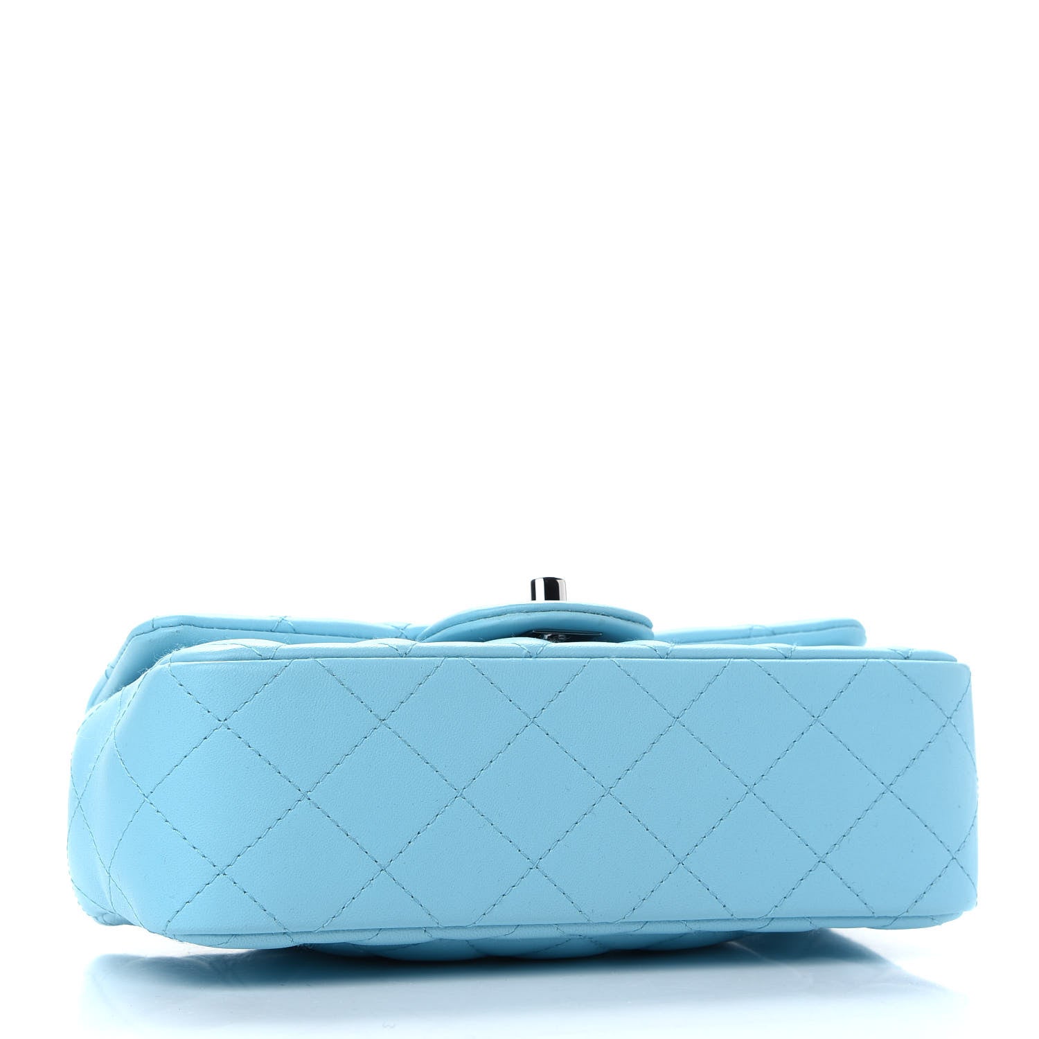 Chanel Lambskin Quilted Mini Rectangular Flap Light Blue 4 of 9