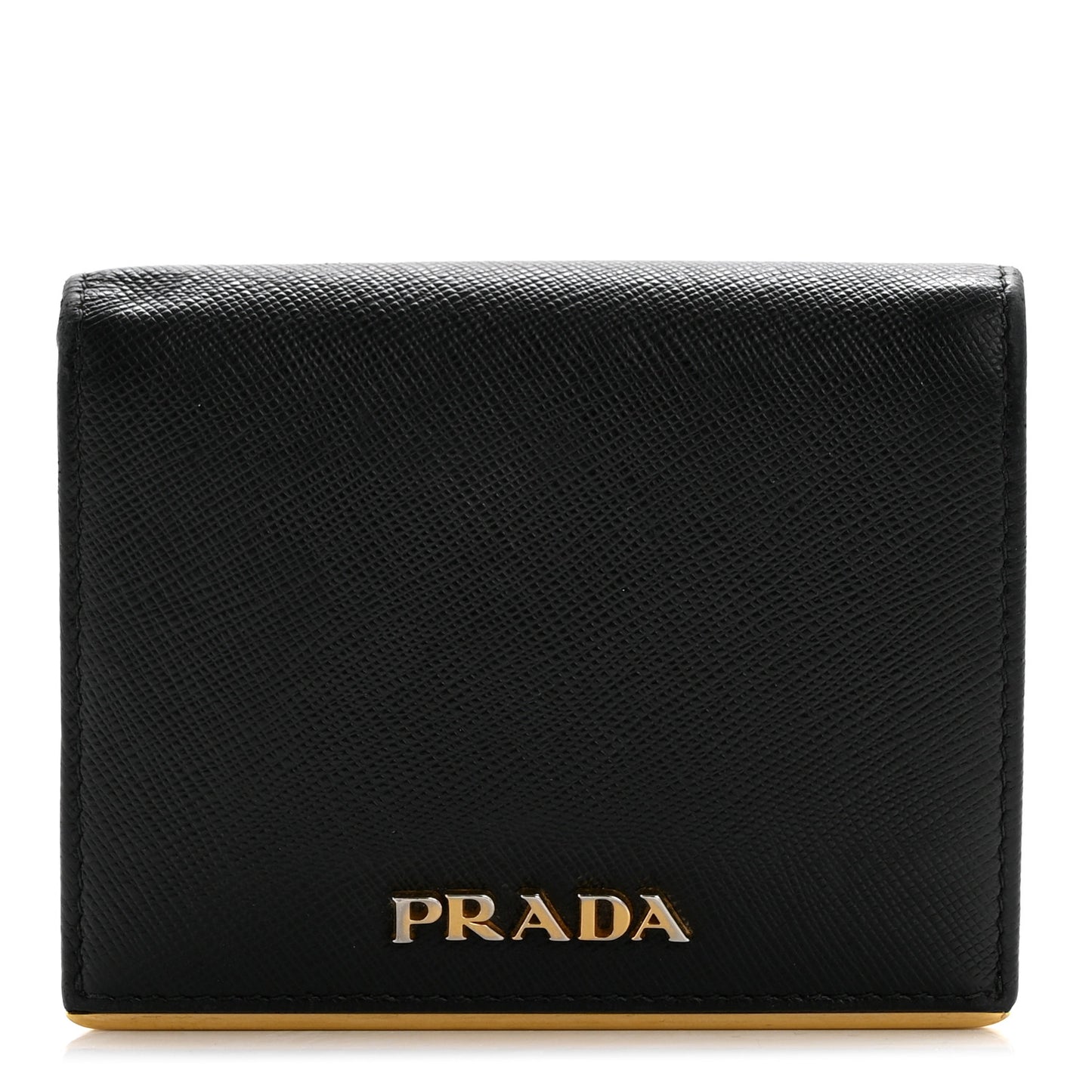 Saffiano Metal Bi-Fold Wallet Black