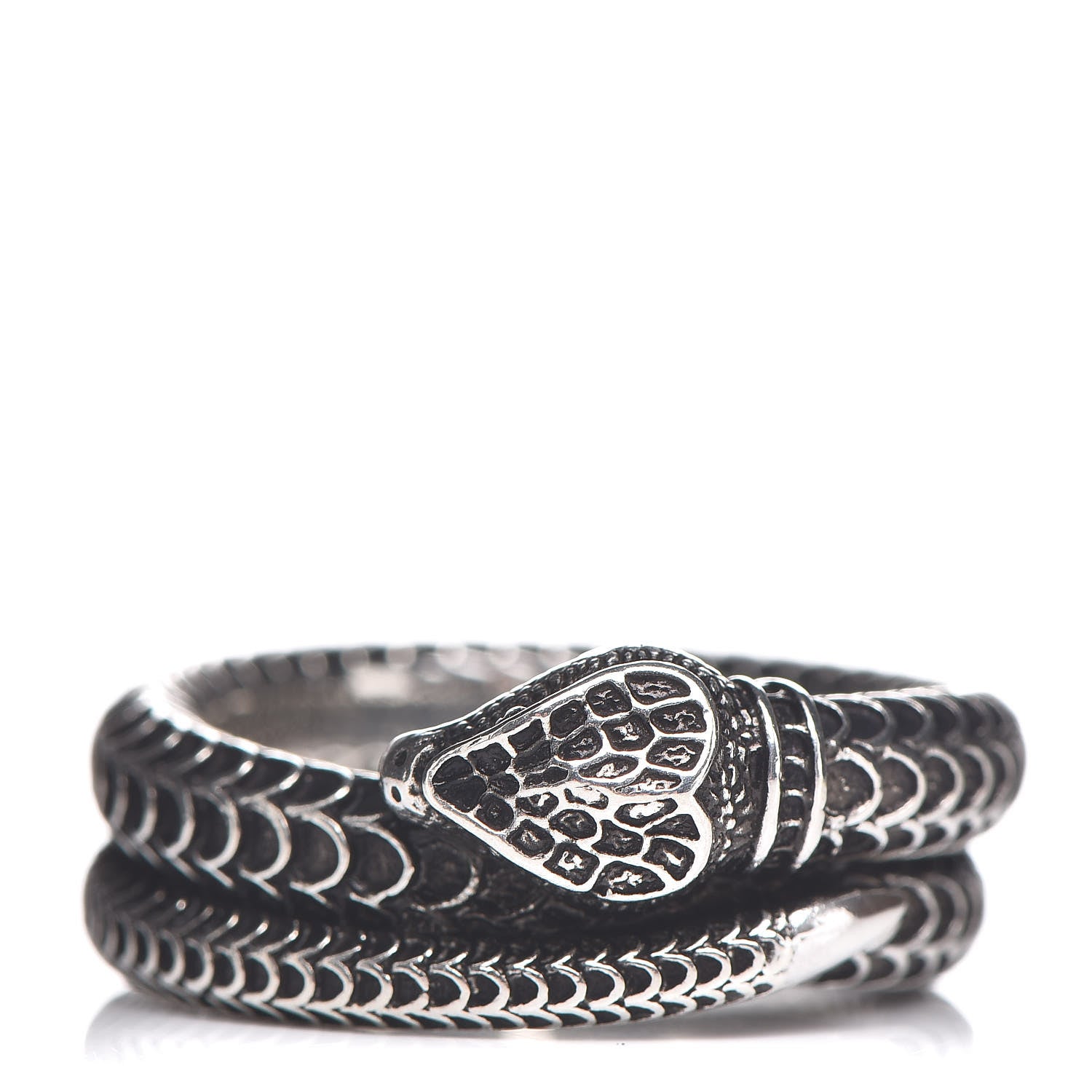 Gucci Sterling Silver Garden Snake Band Ring 59 8.75 4 of 7