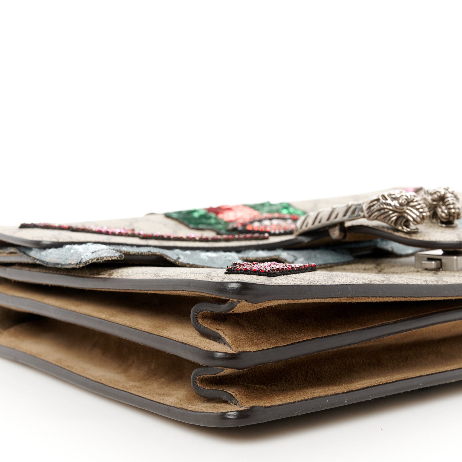 Gucci GG Supreme Monogram Lightning Embroidered Medium Dionysus Shoulder Bag Beige 9 of 12