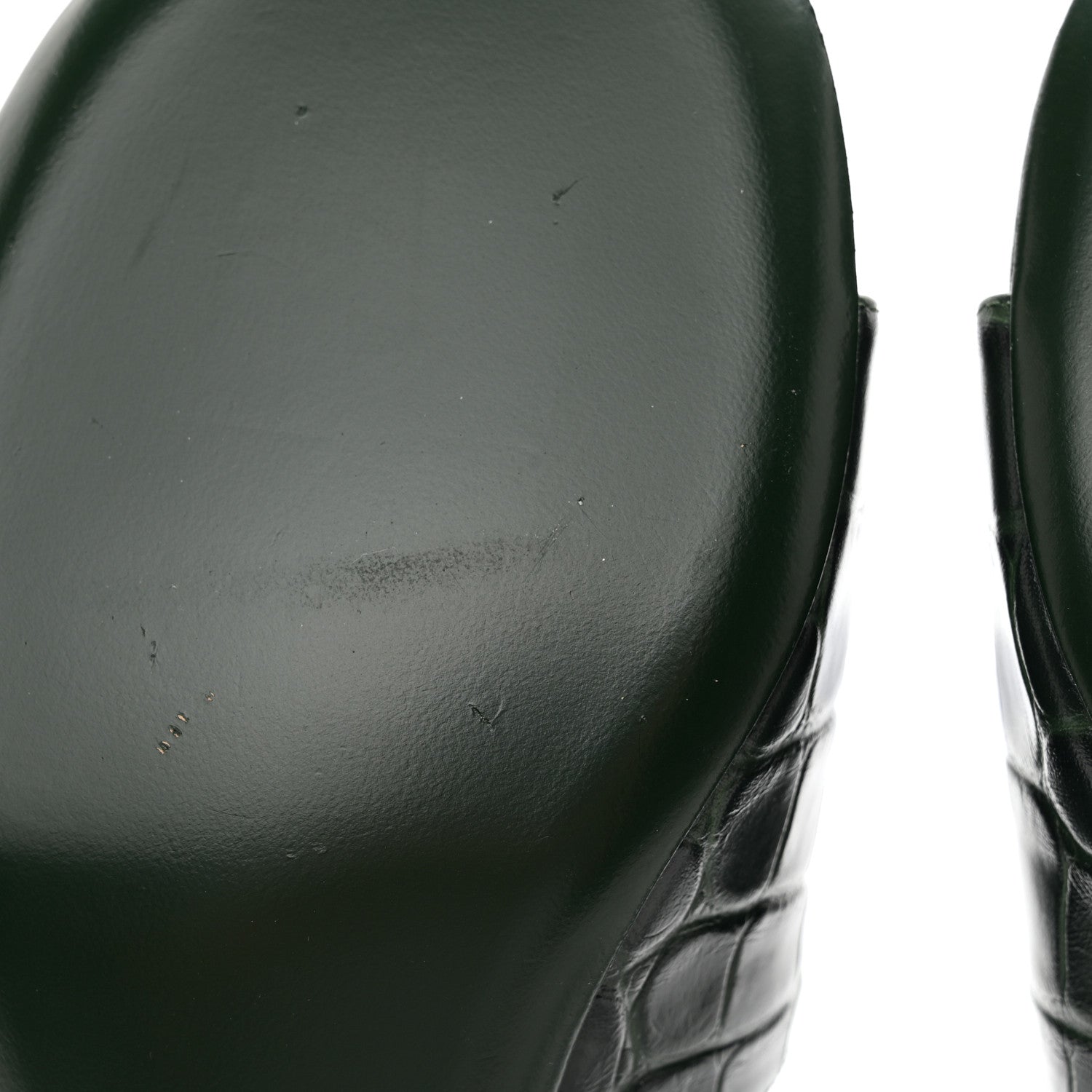 Balenciaga Calfskin Crocodile Embossed Groupie 50mm Sandals 37 Forest Green 8 of 8