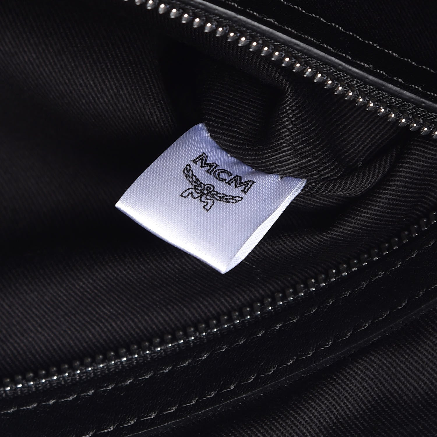 MCM Calfskin Ottomar Monogram Medium Klara Shopper Tote Black 7 of 10