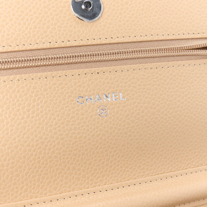 Chanel Caviar Quilted Wallet on Chain WOC Beige 6 of 12