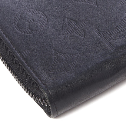Louis Vuitton Calfskin Monogram Shadow Vertical Zippy Wallet Black 6 of 8
