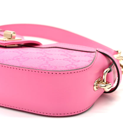 Gucci Calfskin Monogram Mini Moon Side Shoulder Bag Pink 10 of 10