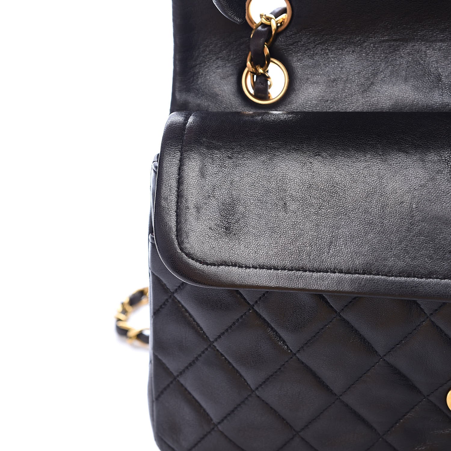 Chanel Lambskin Quilted Medium Double Flap Black 17 of 18