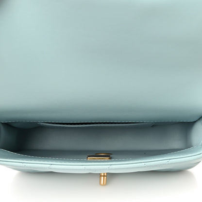 Chanel Lambskin Enamel Quilted Mini Pending CC Square Flap Light Blue 5 of 10