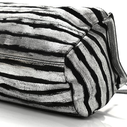 Givenchy Metallic Calfskin Striped Mini Pandora Black Silver 10 of 11