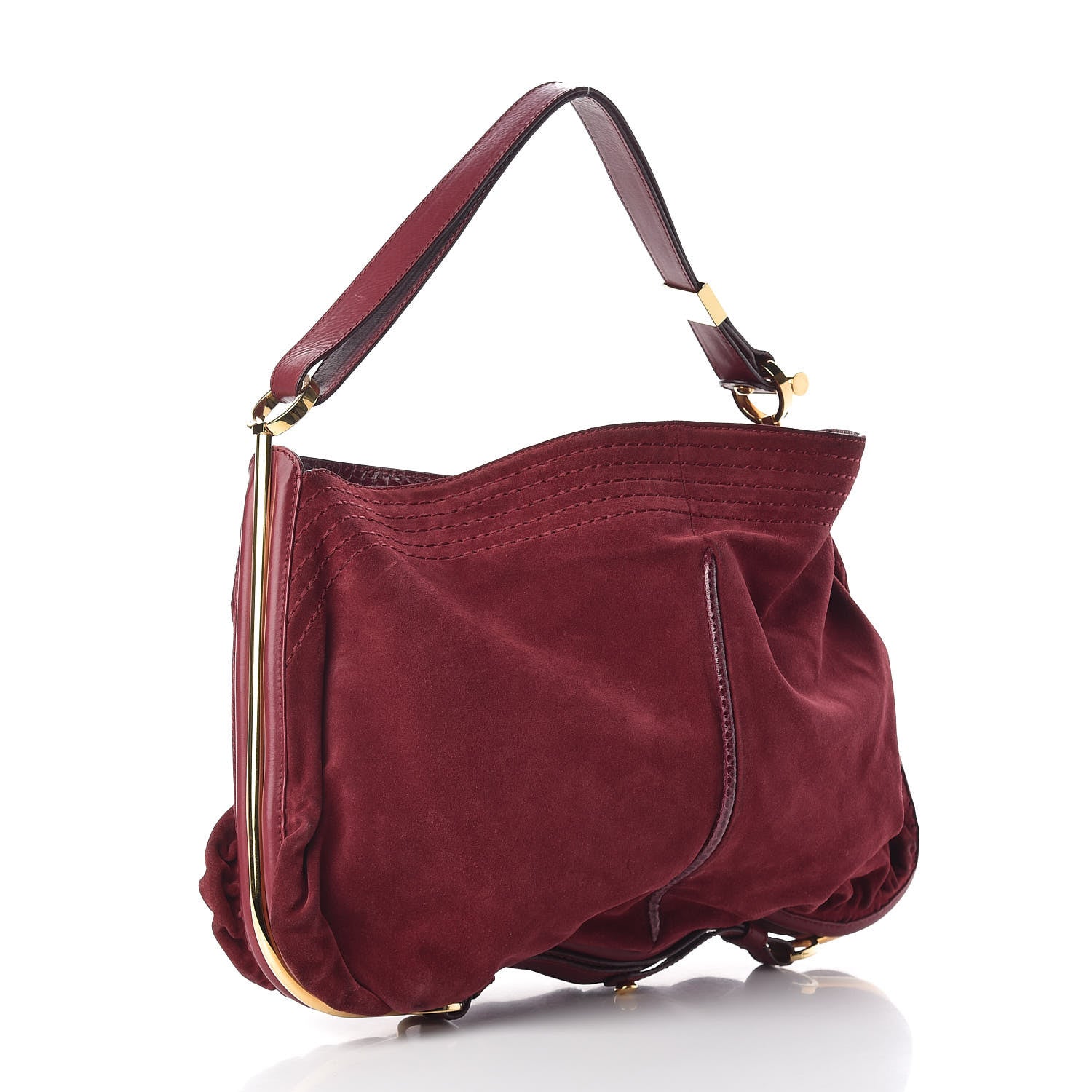 Chanel JIMMY CHOO Suede Watersnake Trim Alex Hobo Bag Red 3 of 9