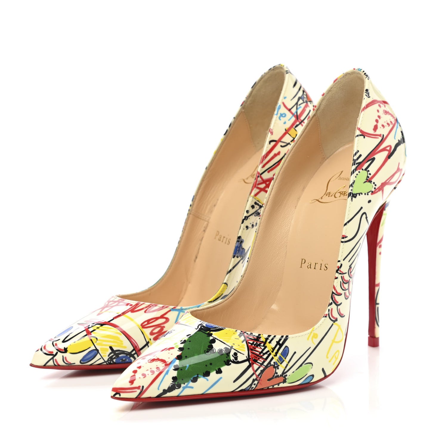 Patent Loubitag So Kate 120 Pumps 36.5 White Multi