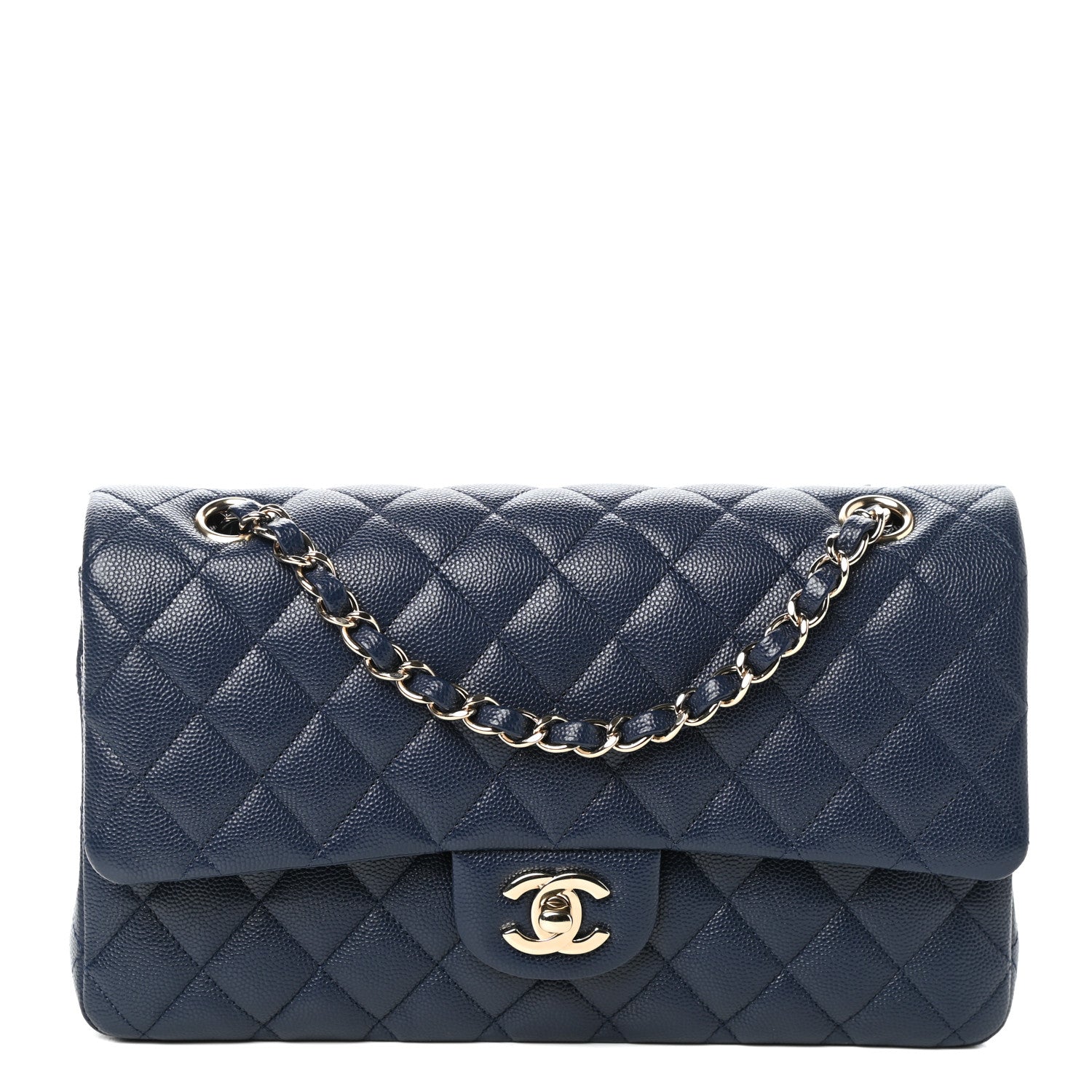 Chanel Caviar Quilted Medium Double Flap Navy 1 of 10
