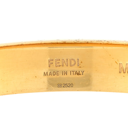 Fendi Brass Enamel FF Bracelet M White Gold 3 of 3