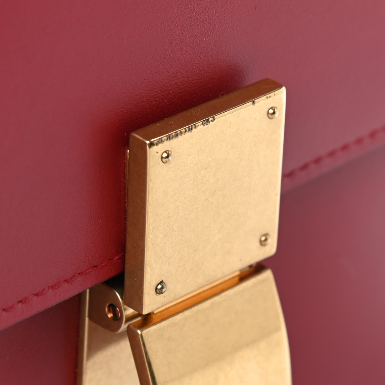 Celine Box Calfskin Medium Classic Box Flap Bag Red 8 of 10
