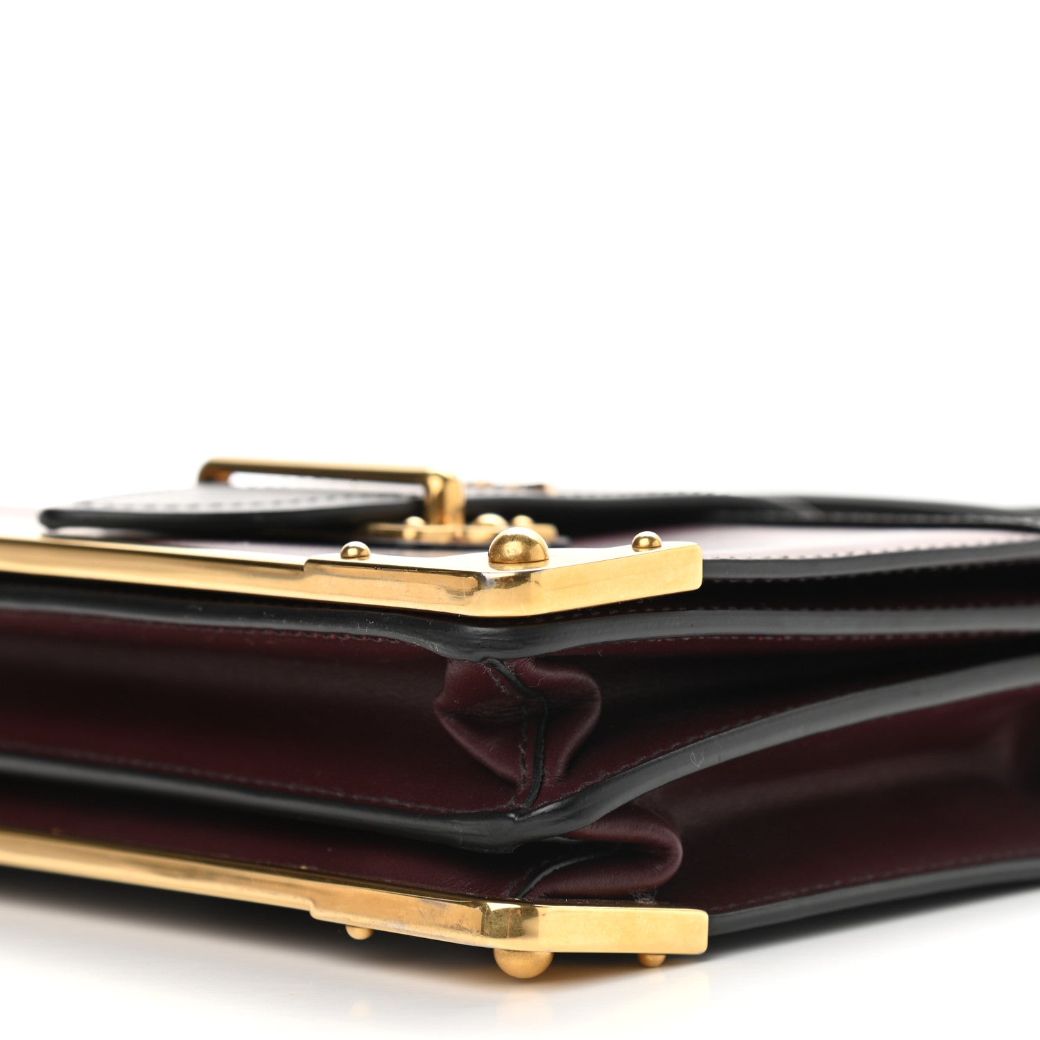 Prada City Calfskin Saffiano Cahier Bag Granato Black 8 of 8