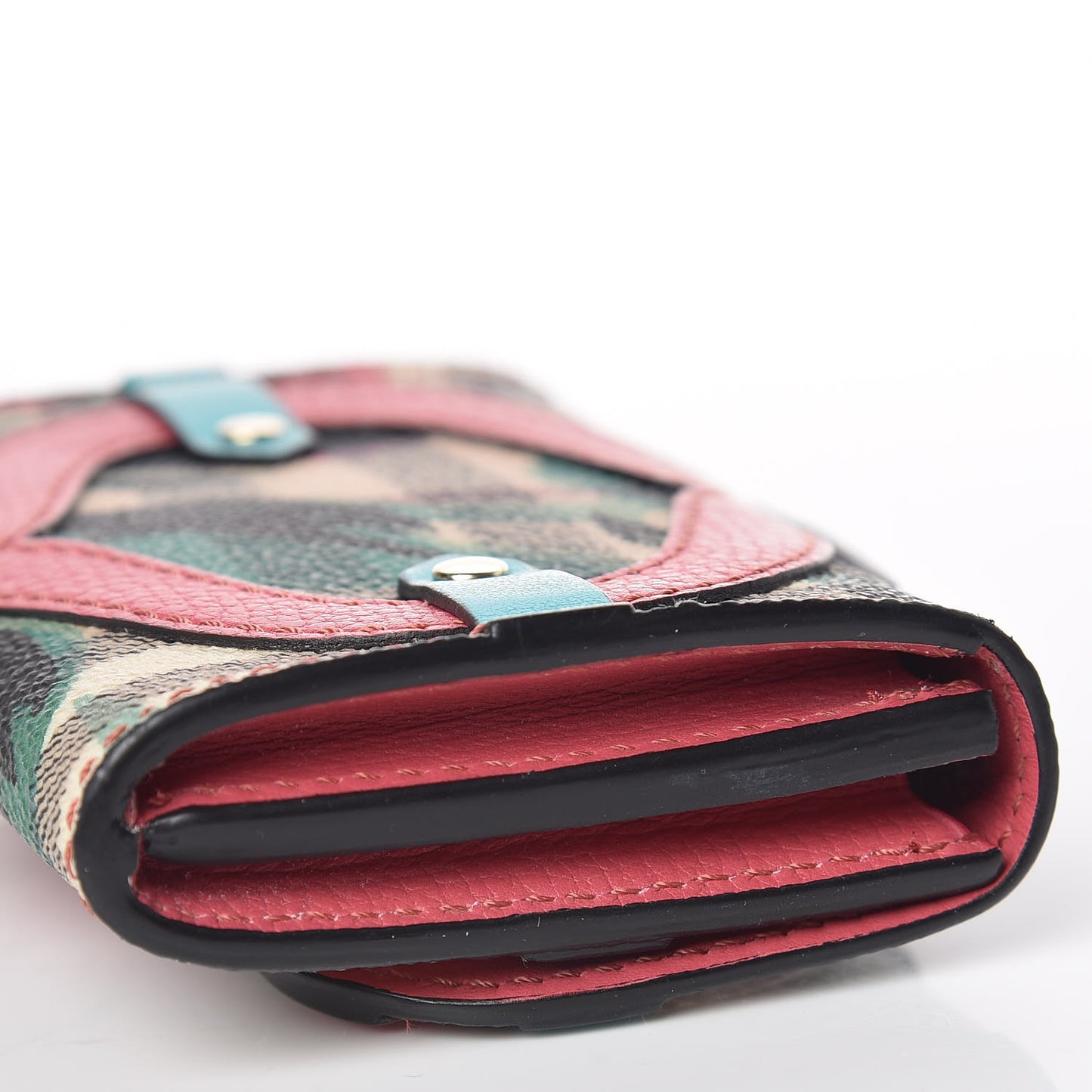 Haymarket Check Floral Print Chesam Card Case Plum Pink
