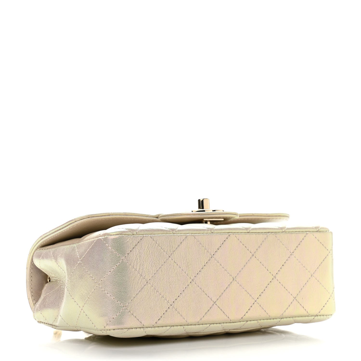 Chanel Iridescent Lambskin Quilted Mini Rectangular Flap Ivory 4 of 10