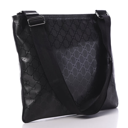 Gucci Imprime Monogram Medium Flat Messenger Bag Black 2 of 9