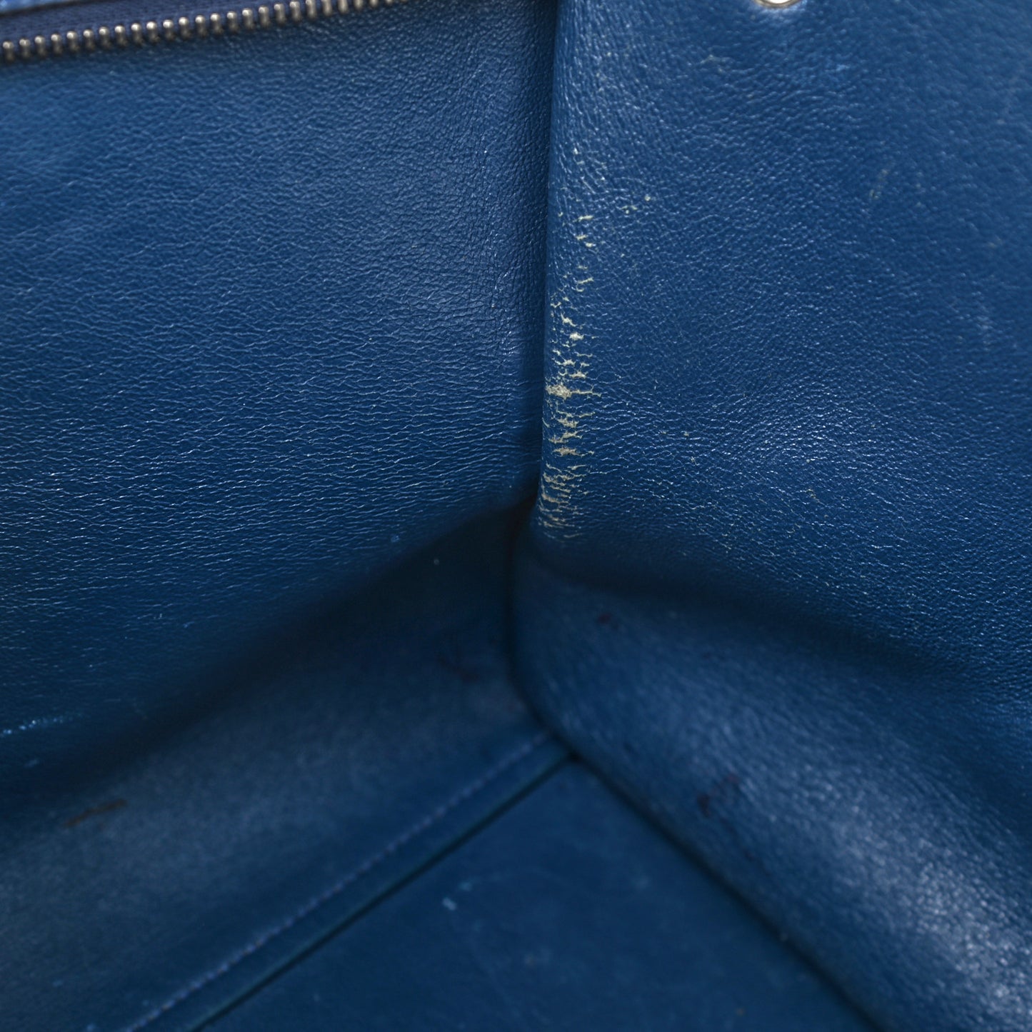 Drummed Calfskin Suede Medium Trapeze Navy