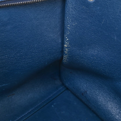 Celine Drummed Calfskin Suede Medium Trapeze Navy 13 of 16