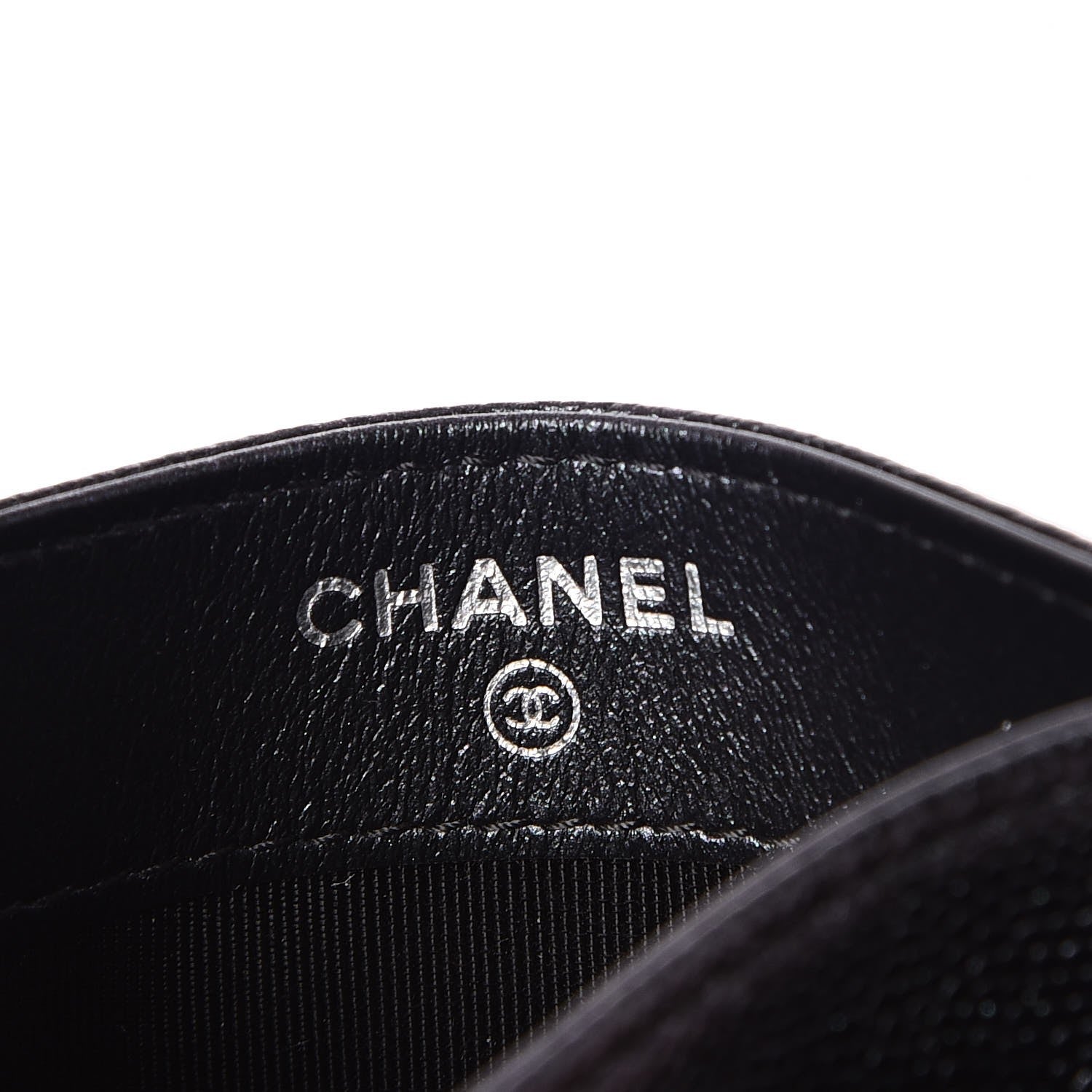 Chanel Iridescent Caviar Chevron Quilted Card Holder Black 6 of 9