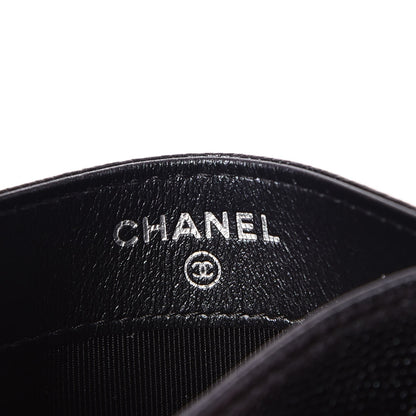 Chanel Iridescent Caviar Chevron Quilted Card Holder Black 6 of 9