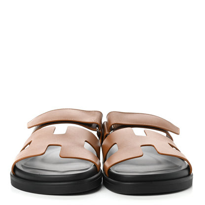 Hermes Calfskin Womens Chypre Sandals 40 Gold 2 of 10