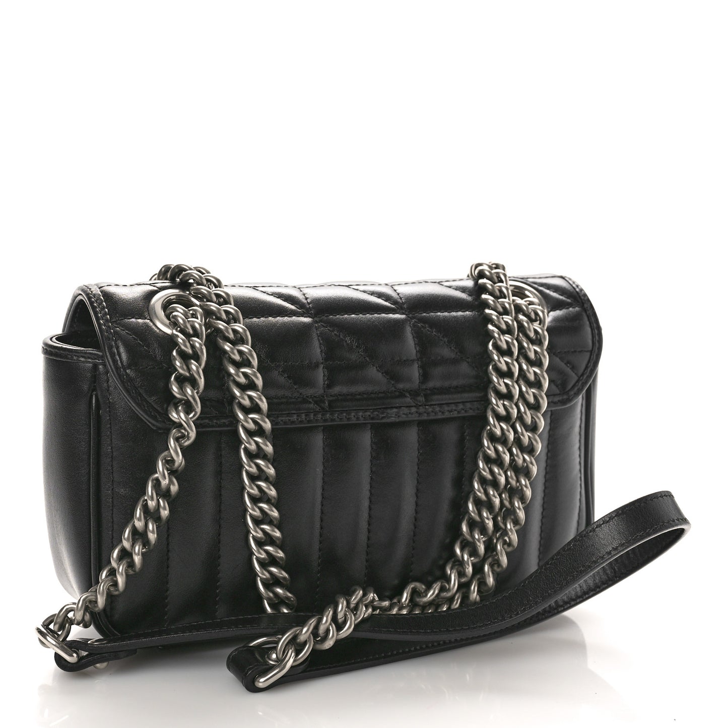 Calfskin Matelasse Aria Mini GG Marmont Shoulder Bag Black