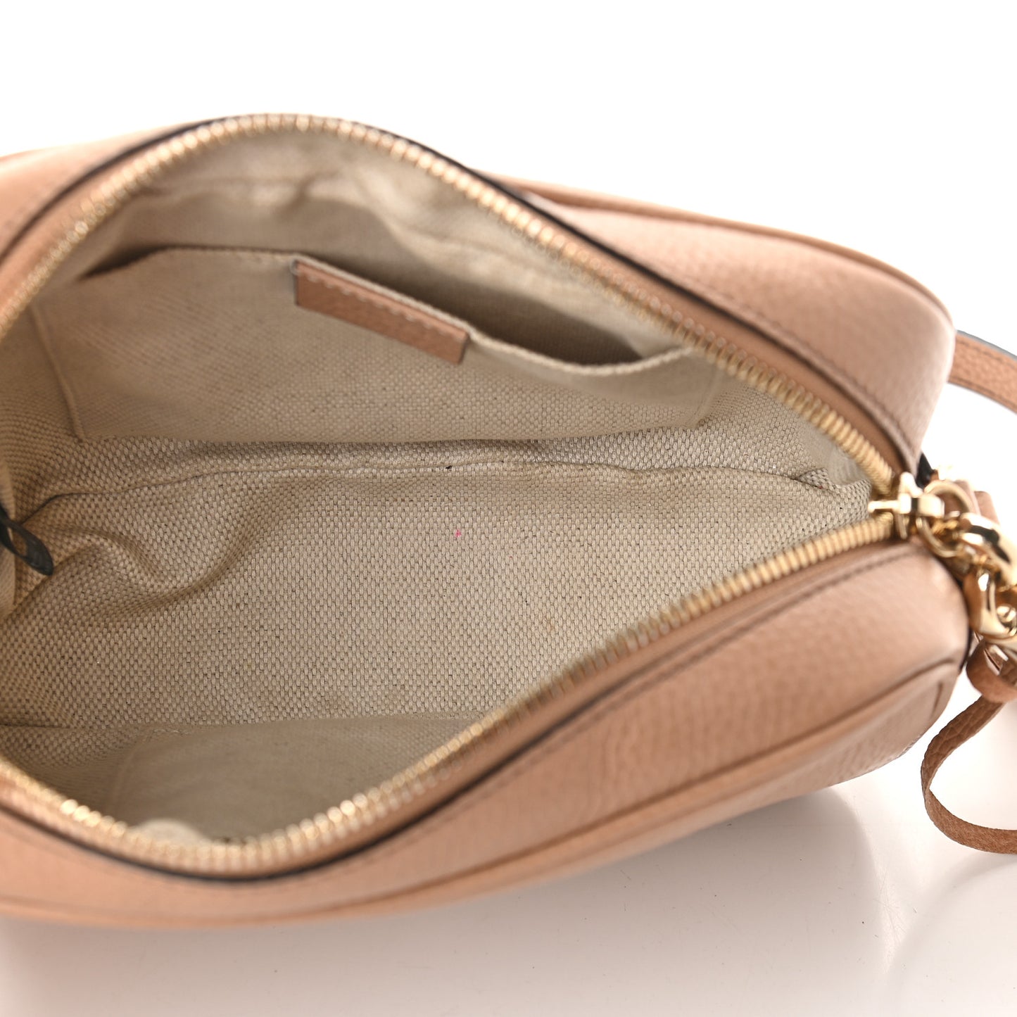 Pebbled Calfskin Small Soho Disco Bag Camelia