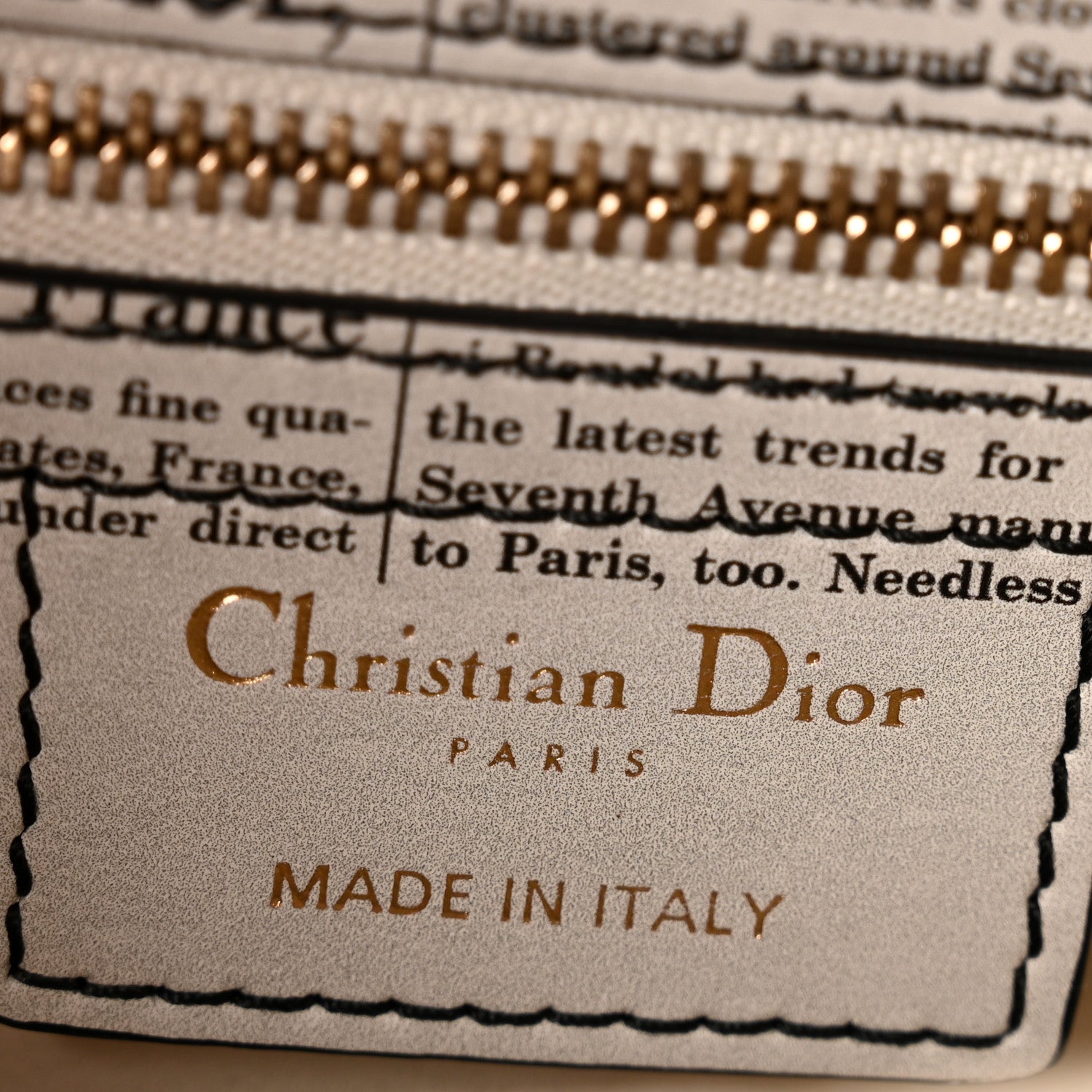 Christian Dior Calfskin Newspaper Printed Saddle Bag With Strap Black White 6 of 12
