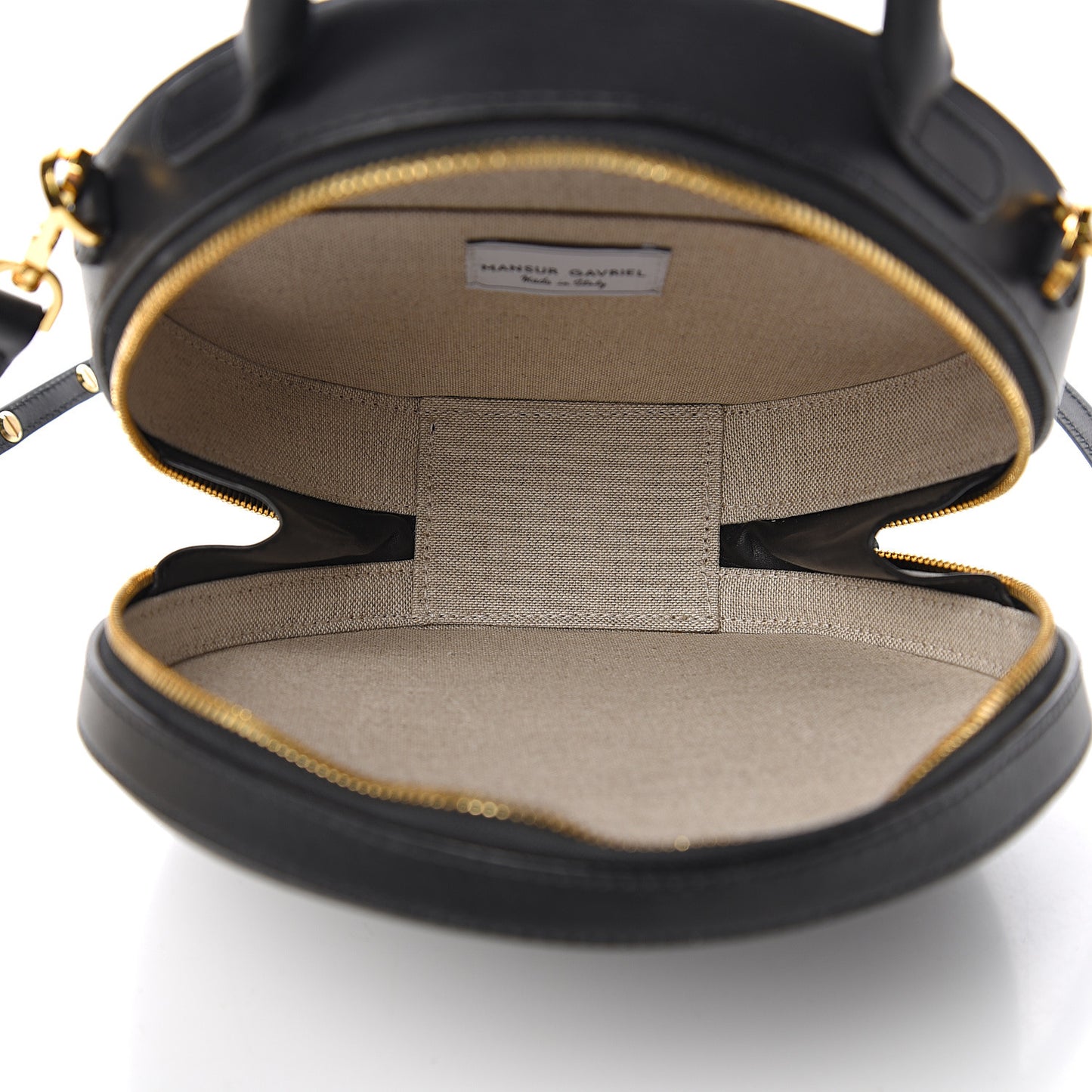 Calfskin Circle Crossbody Bag Black