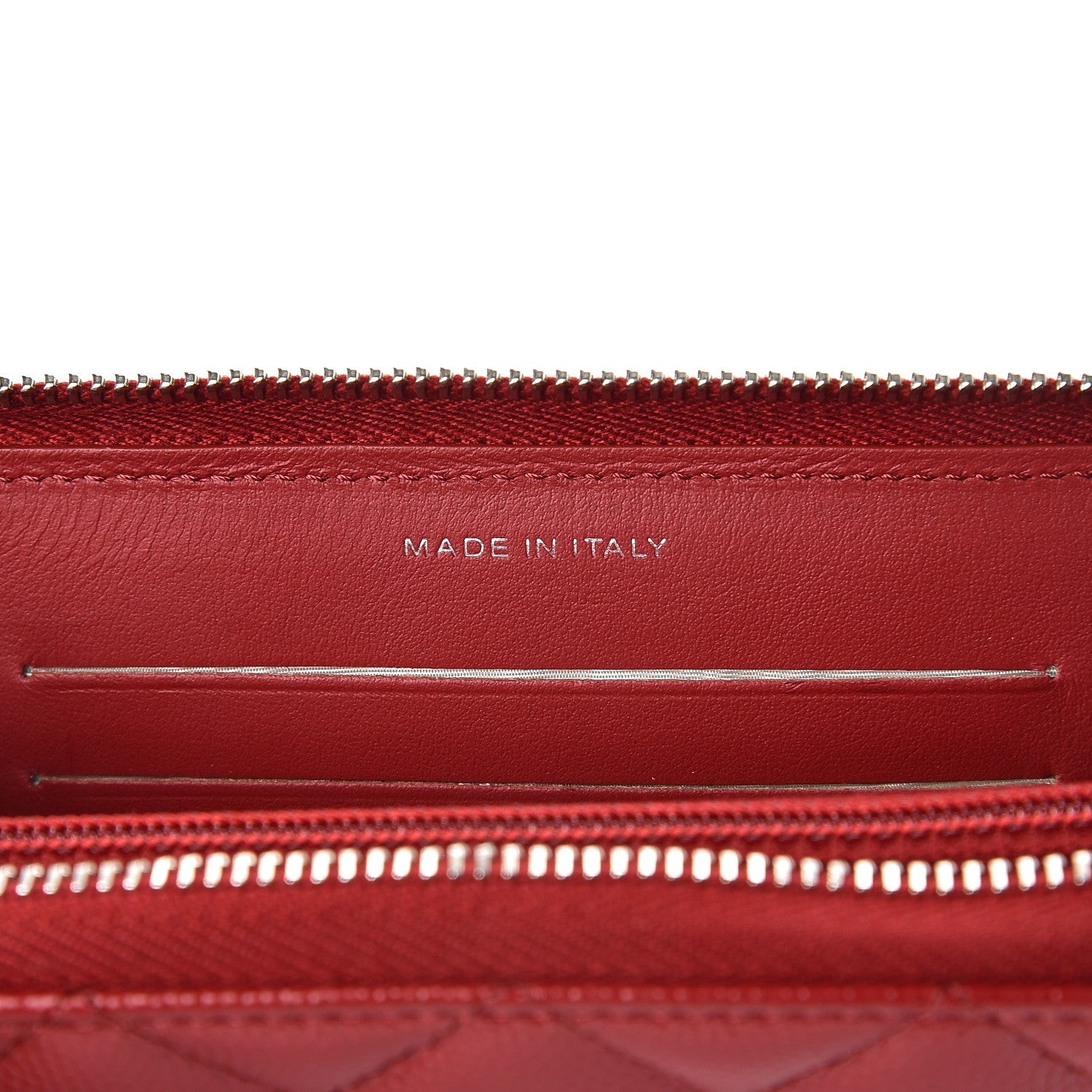 Chanel Caviar Quilted Small Zip Around Wallet Dark Red 7 of 9