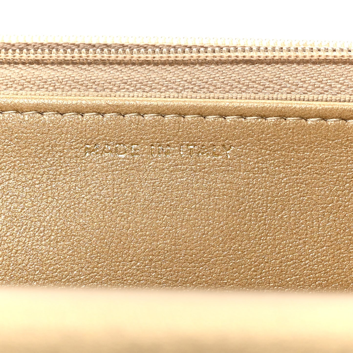 Metallic Lambskin Quilted CC Wallet On Chain WOC Gold