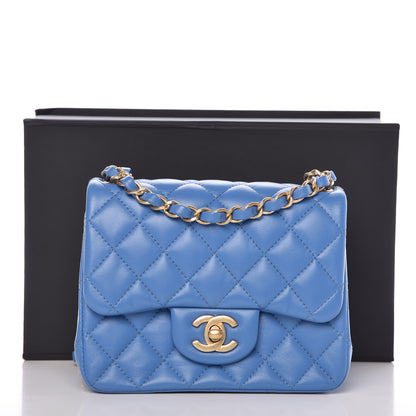 Chanel Lambskin Quilted Mini Square Flap Blue 10 of 10
