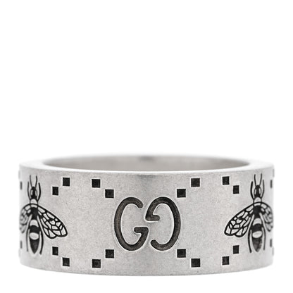 Gucci Sterling Silver GG Bee Band Ring 58 8.25 3 of 6