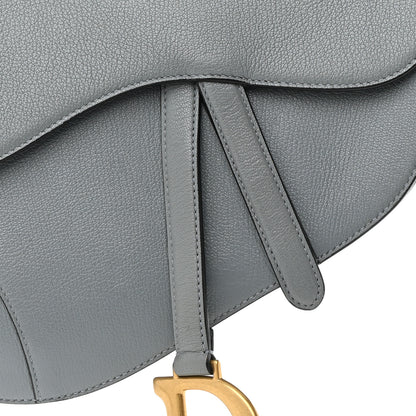 Christian Dior Grained Calfskin Saddle Bag Grey Stone 8 of 12