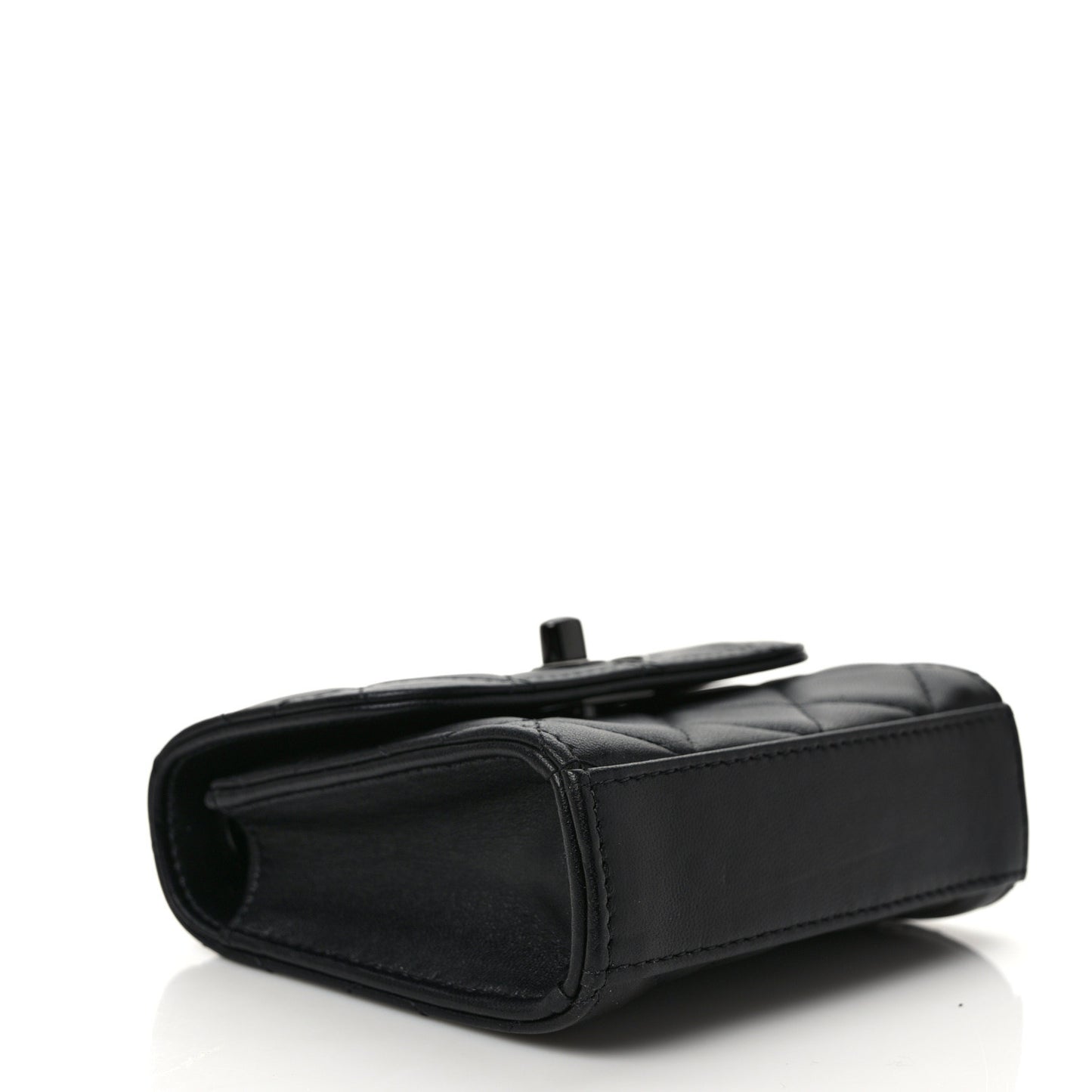 Lambskin Quilted Mini Trendy CC Clutch With Chain So Black