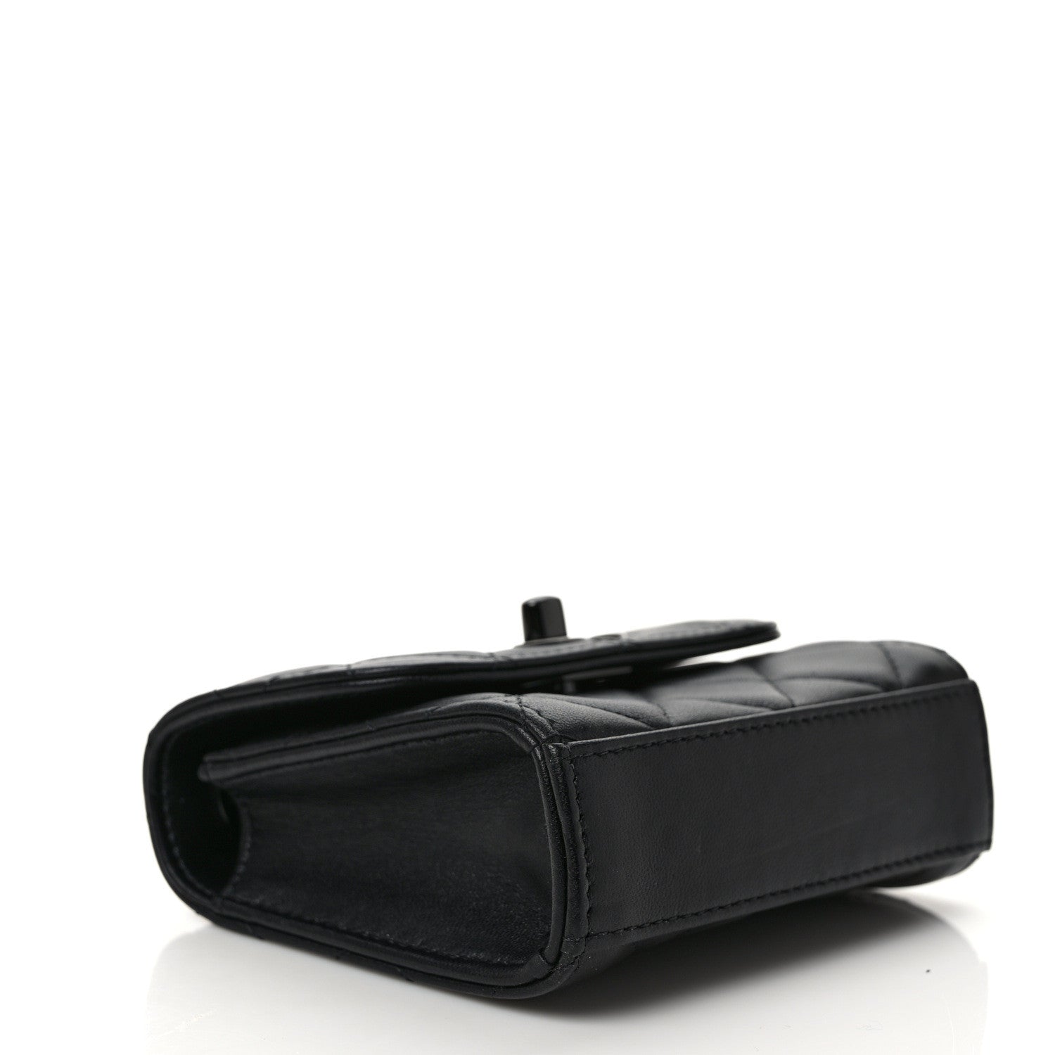 Chanel Lambskin Quilted Mini Trendy CC Clutch With Chain So Black 4 of 9