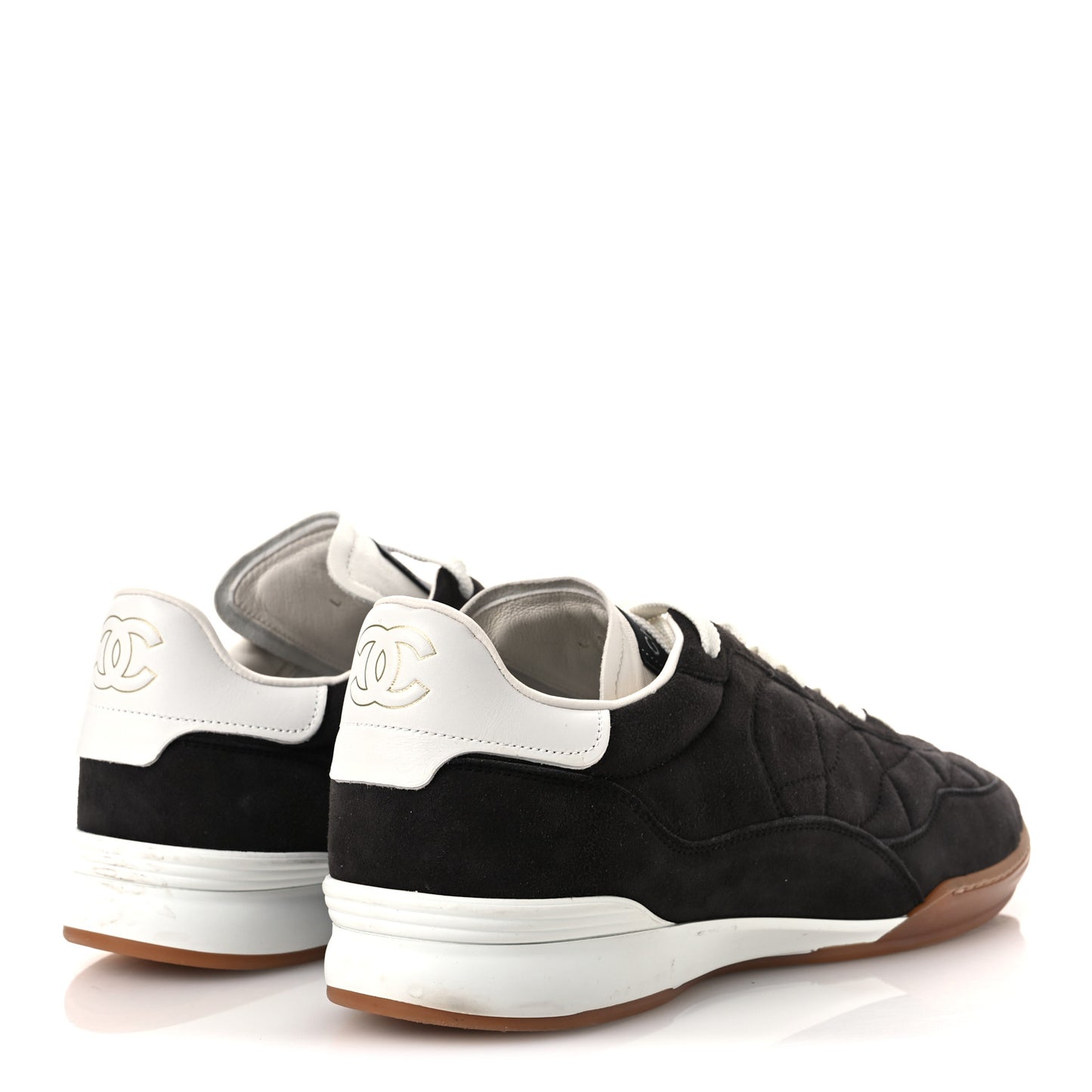Suede Kidskin Quilted Mens Sneakers 43 Dark Grey