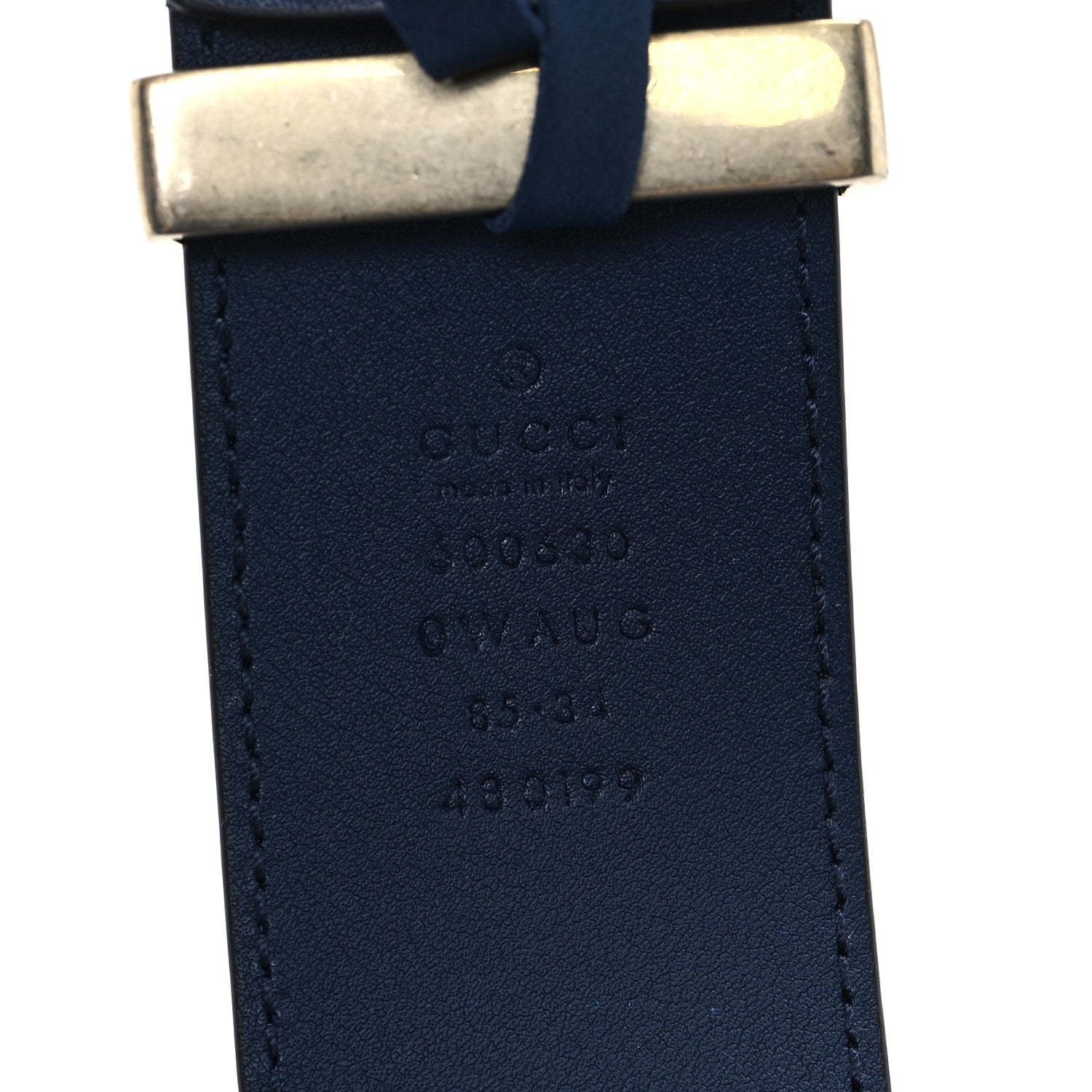 Gucci Calfskin Ceramic Glass Double G 40mm Belt 85 34 Blue Agata Multicolor 3 of 4