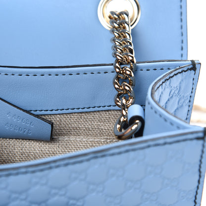 Gucci Soft Microguccissima Mini Emily Chain Shoulder Bag Mineral Blue 10 of 11