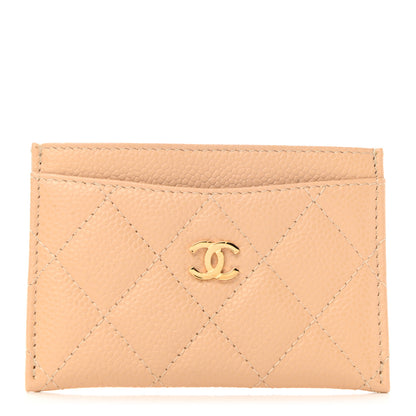 Chanel Caviar Quilted Card Holder Beige 1 of 8