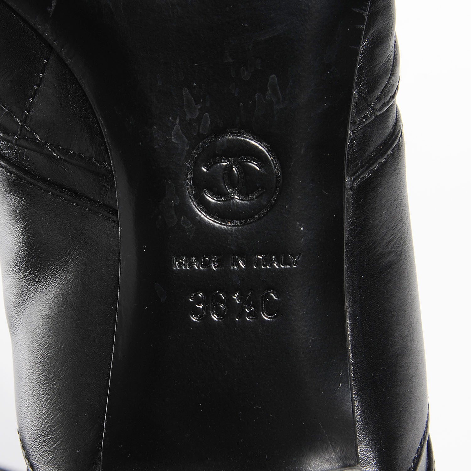Chanel Lambskin Quilted Over the Knee Boots 36.5 Black 7 of 7