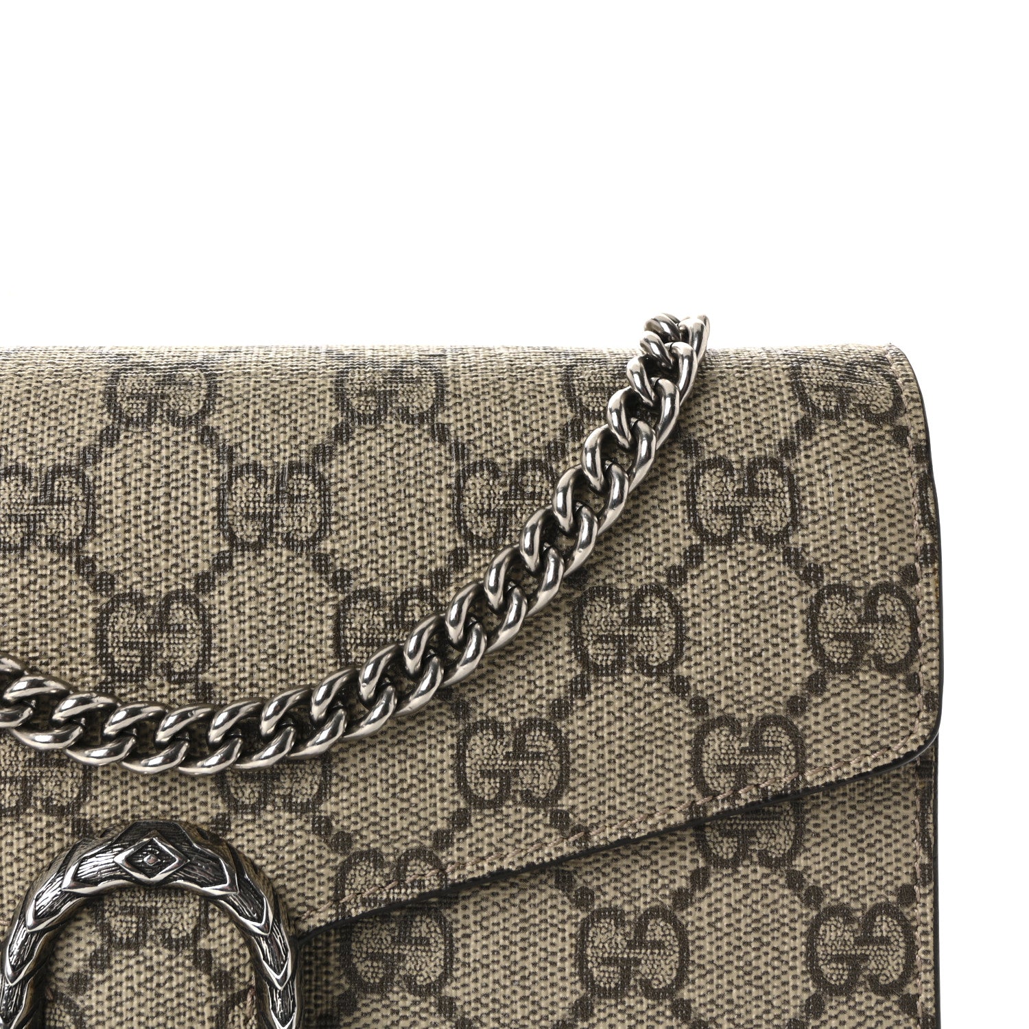Gucci GG Supreme Monogram Mini Dionysus Chain Wallet Beige Taupe 7 of 10