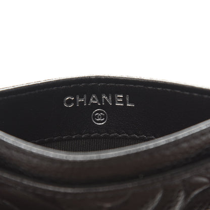 Chanel Caviar Camellia Embossed Card Holder Black 6 of 9